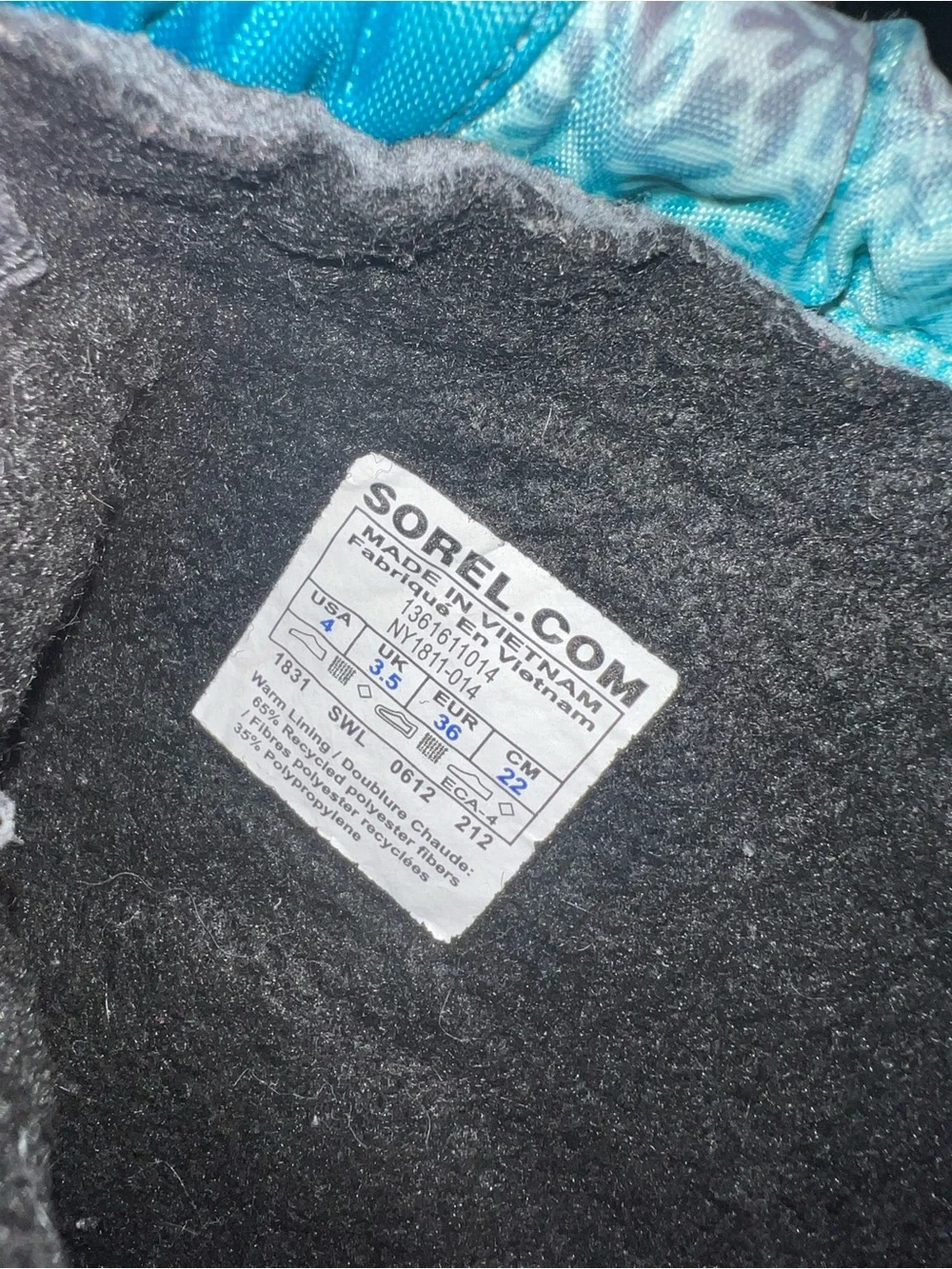 Sorel Kids' Teal & Black Winter Snow Boots